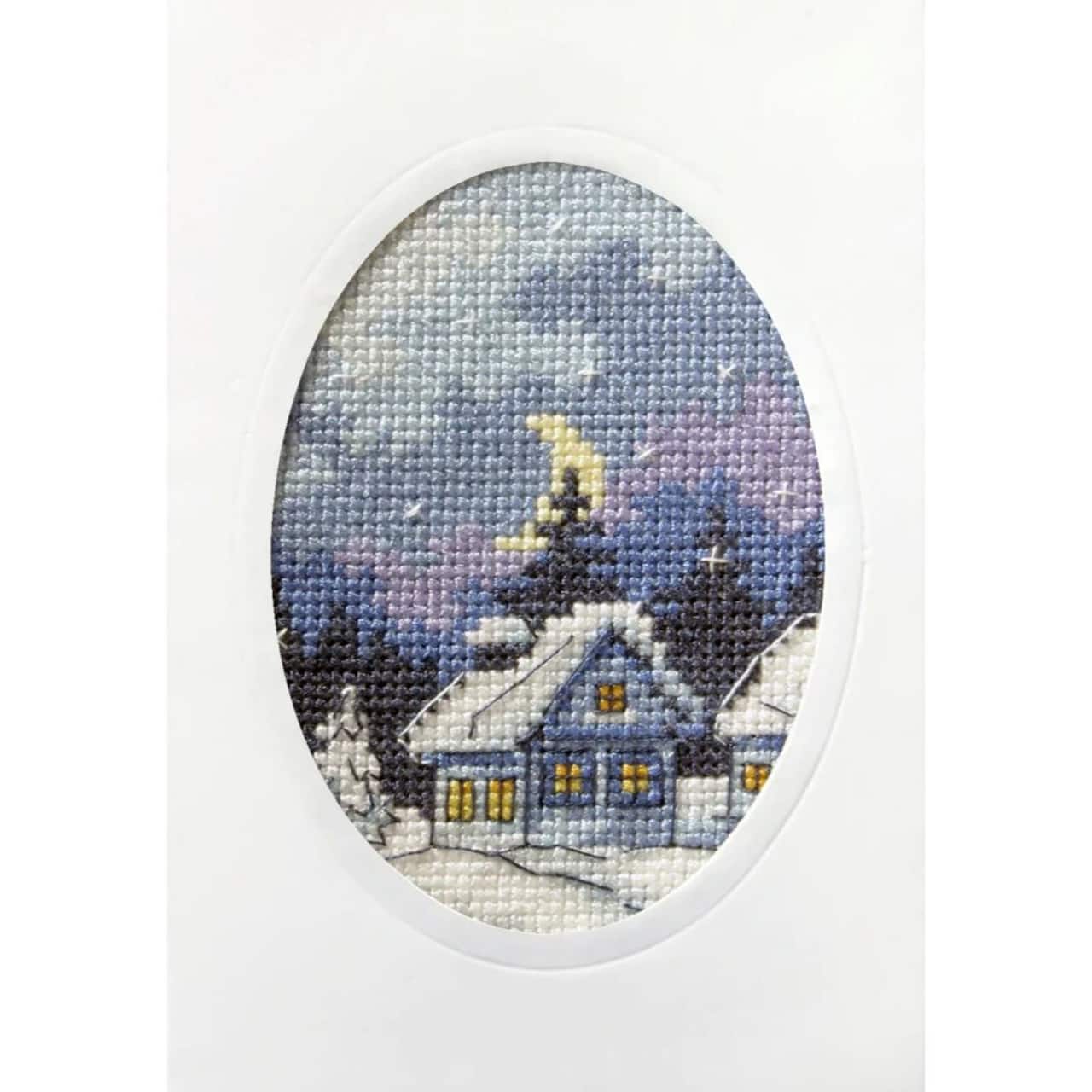 Orchidea Complete Cross Stitch Kit - Greetings Card Winter Night
